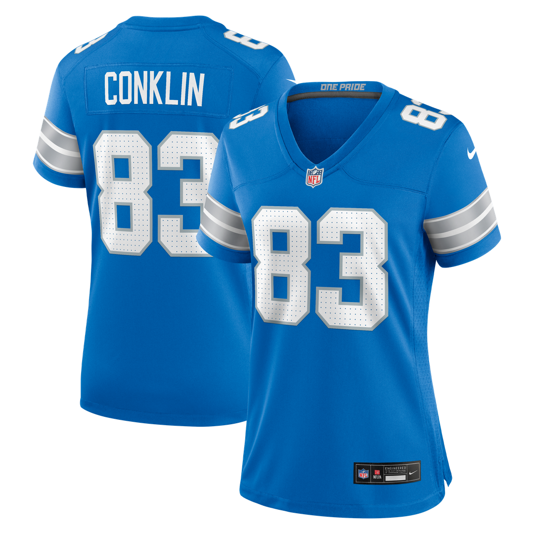Tyler Conklin Detroit Lions Nike Women's Team Game Official Jersey -  Blue
