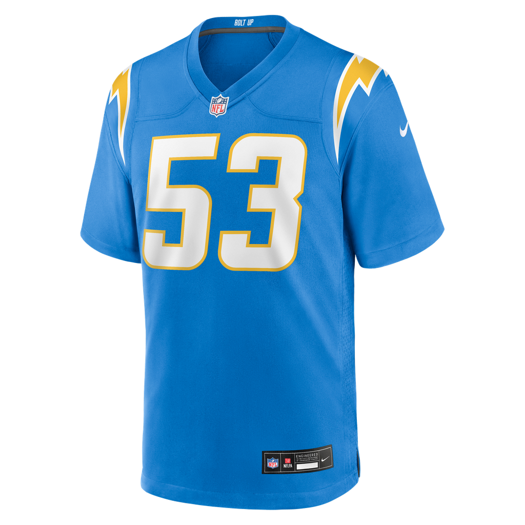 Del'Shawn Phillips Los Angeles Chargers Nike Team Game Jersey - Powder Blue