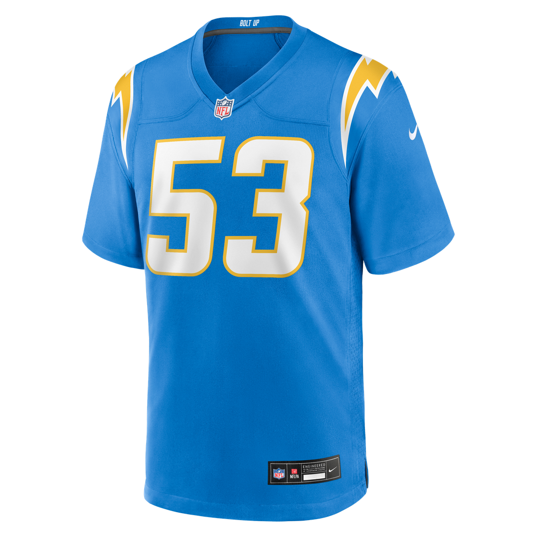 Del'Shawn Phillips Los Angeles Chargers Nike Team Game Jersey - Powder Blue