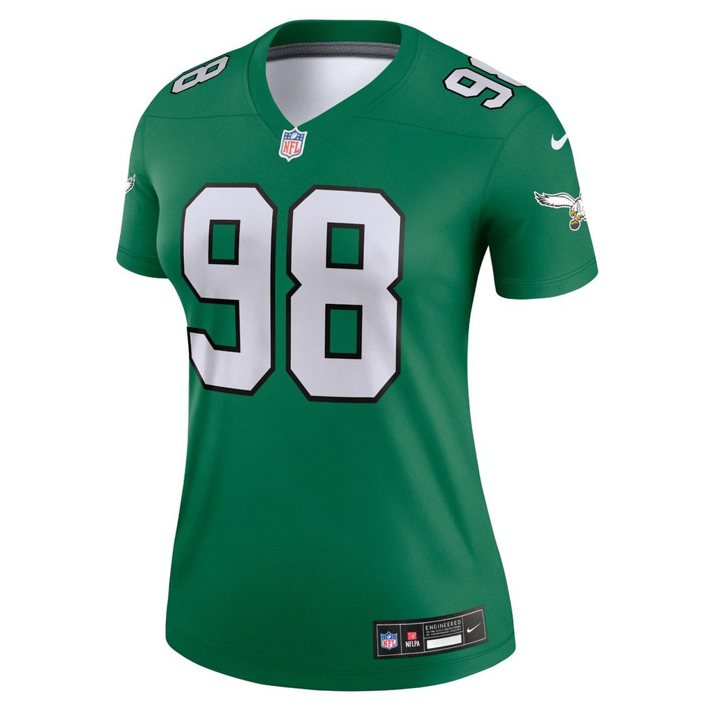 Jalen Carter Philadelphia Eagles Nike Women's Alternate Legend Player Performance Top - Kelly Green
