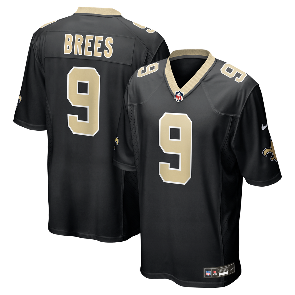 Drew Brees New Orleans Saints Nike Team Game Official Jersey -  Black
