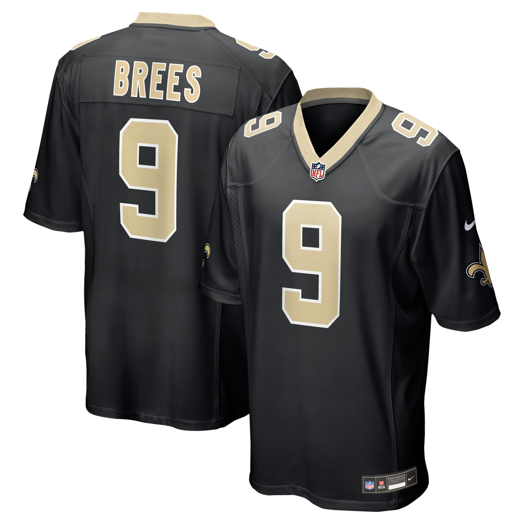 Drew Brees New Orleans Saints Nike Team Game Official Jersey -  Black