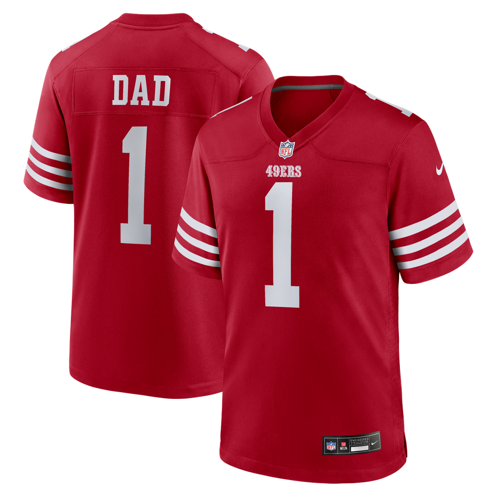 Number 1 Dad San Francisco 49ers Nike Game Official Jersey - Scarlet