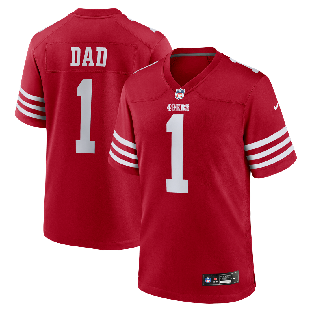 Number 1 Dad San Francisco 49ers Nike Game Official Jersey - Scarlet