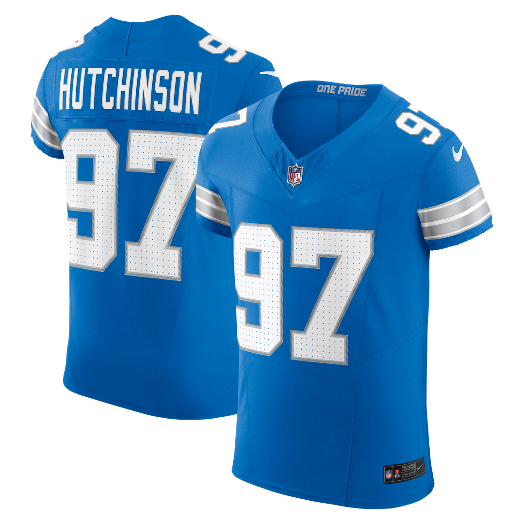Aidan Hutchinson Detroit Lions Nike Alternate Vapor F.U.S.E. Elite Official Jersey - Black