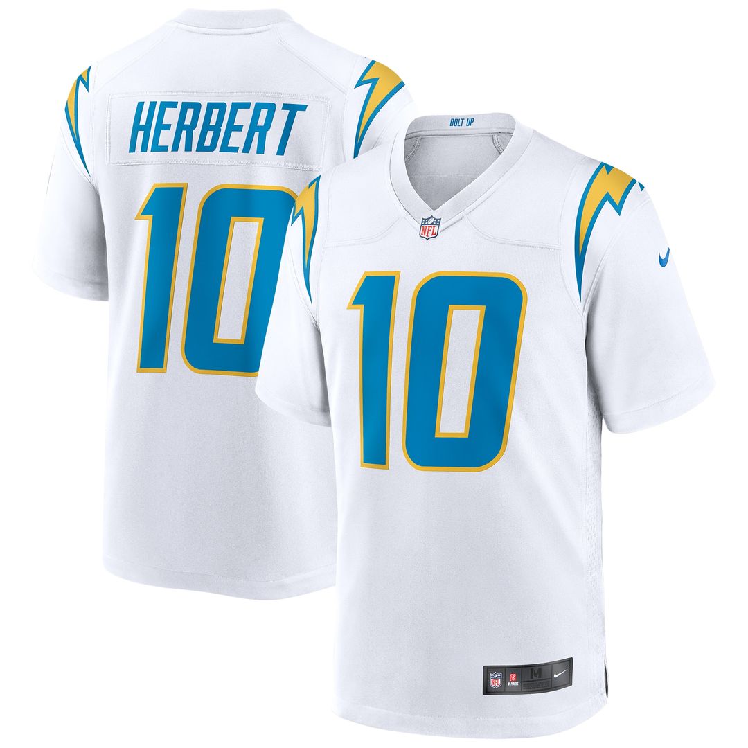 Justin Herbert Los Angeles Chargers Nike Game Official Jersey - White
