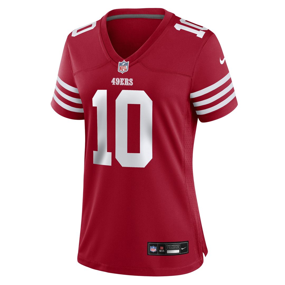 Mac Jones San Francisco 49ers Nike Women's Team Game Official Jersey -  Scarlet