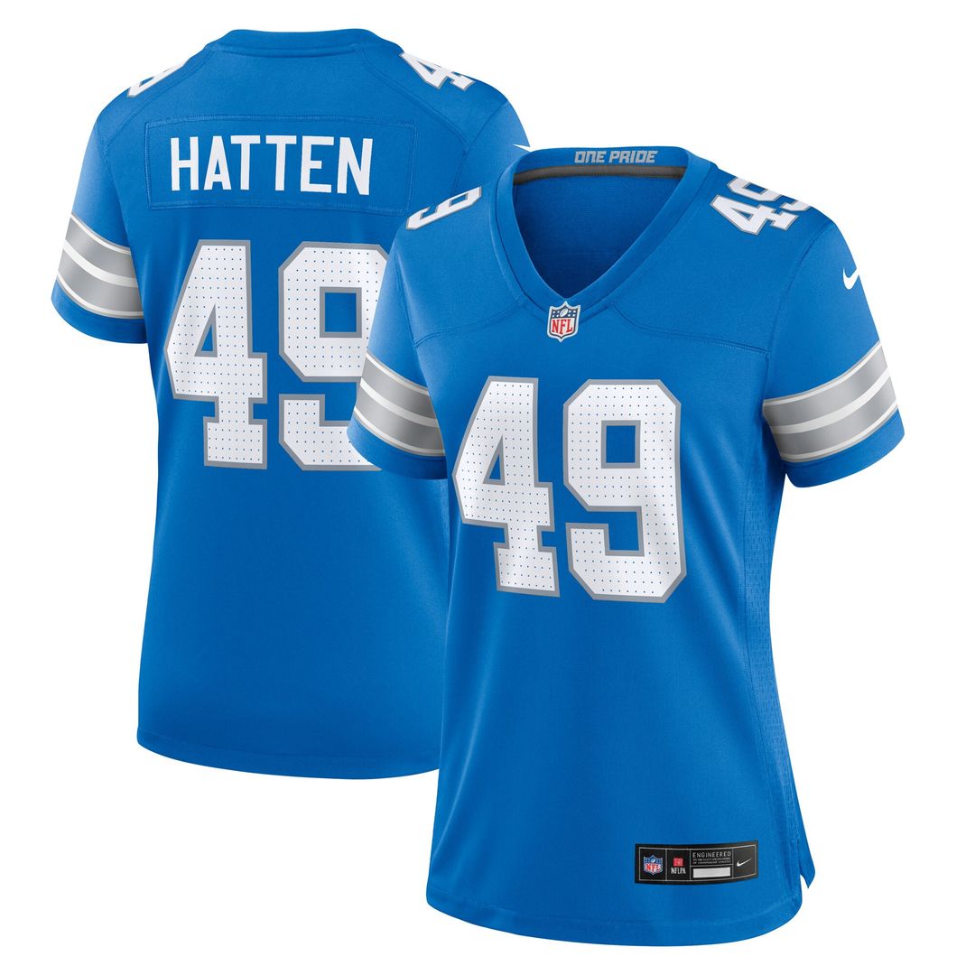 Hogan Hatten Detroit Lions Nike Women's Game Jersey - Blue