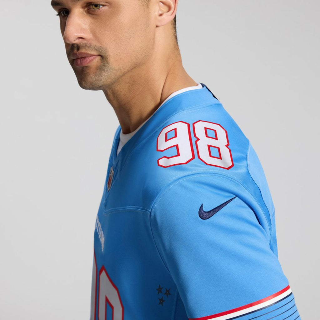 Jeffery Simmons Tennessee Titans Nike Vapor F.U.S.E. Sewn Down Limited Official Jersey - Light Blue