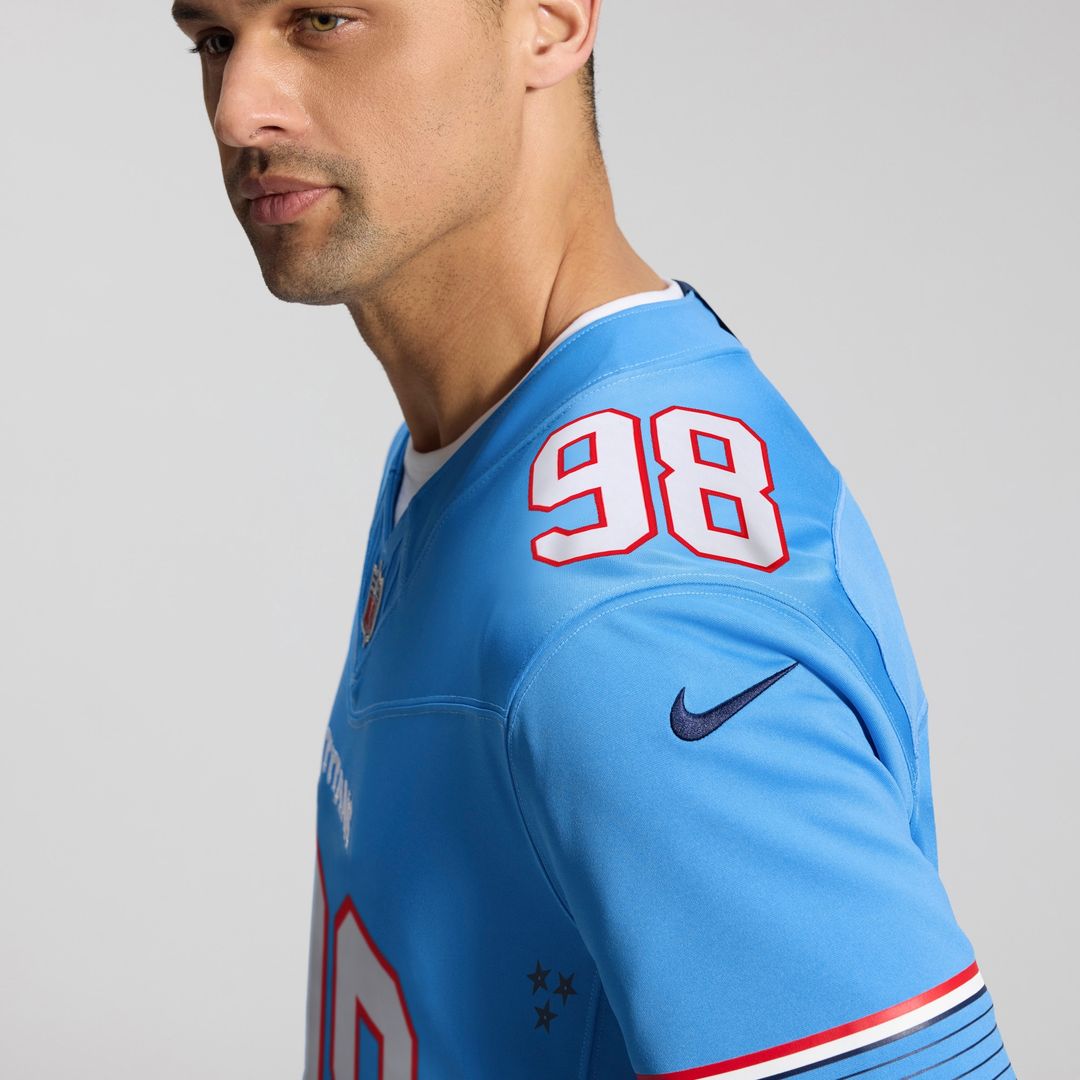 Jeffery Simmons Tennessee Titans Nike Vapor F.U.S.E. Sewn Down Limited Official Jersey - Light Blue