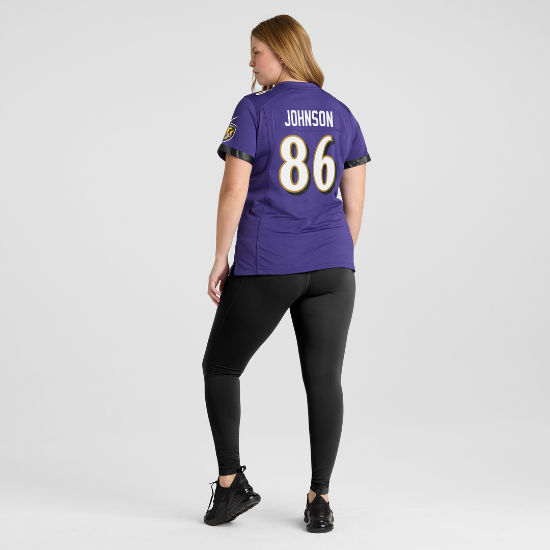 Cornelius Johnson Baltimore Ravens Nike Women's Team Game Official Jersey -  Purple