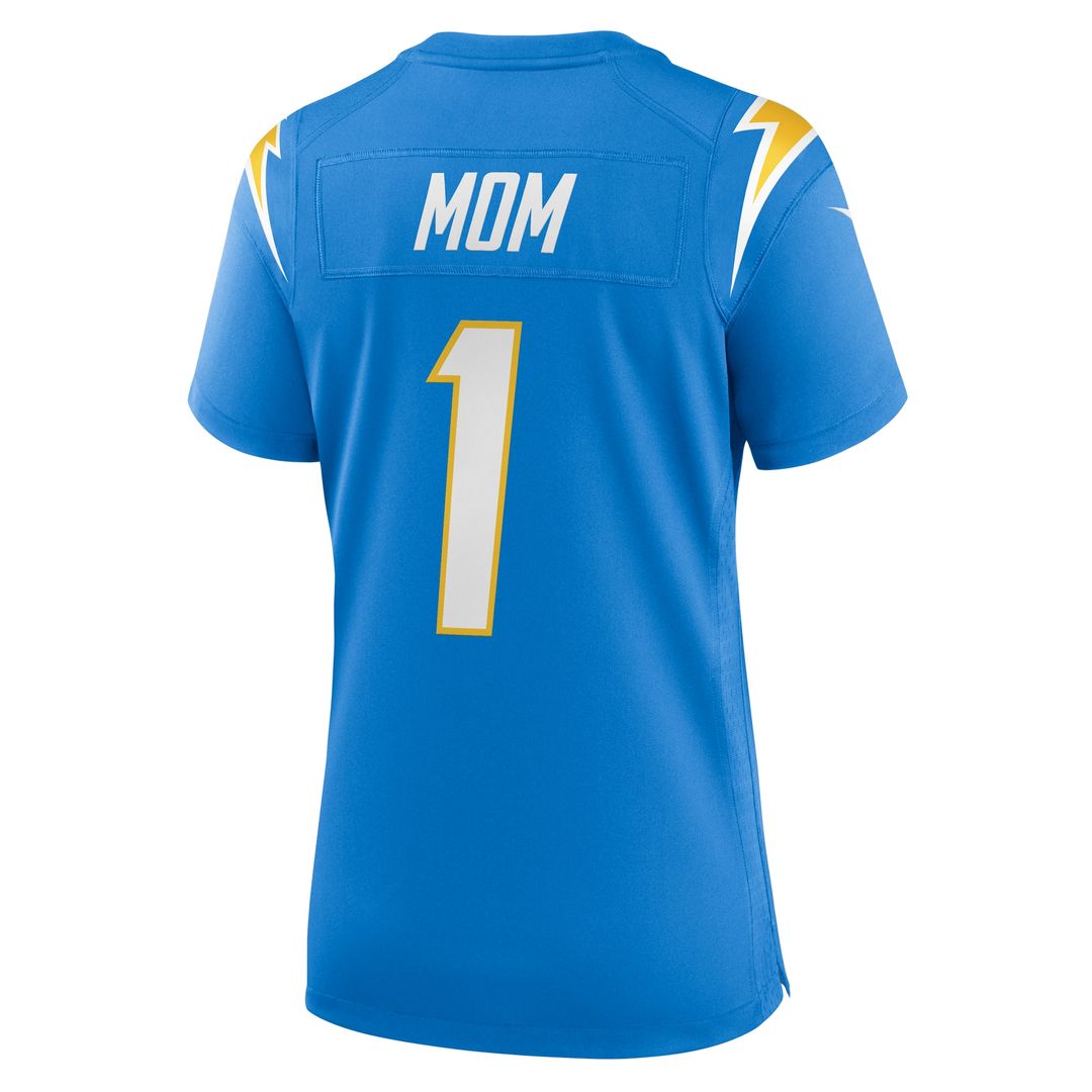 Number 1 Mom Los Angeles Chargers Nike Women's Game Official Jersey - Powder Blue
