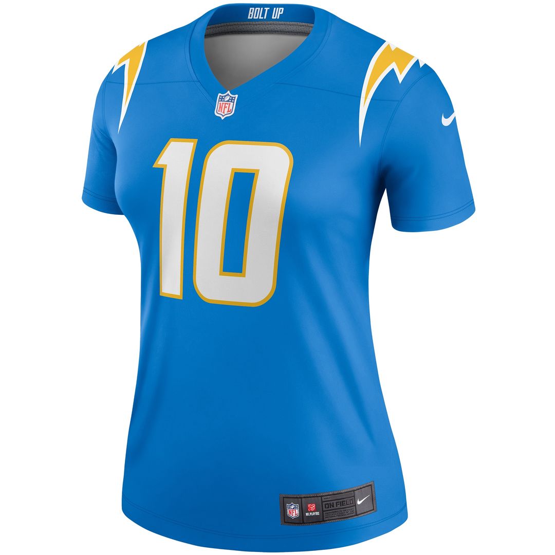 Justin Herbert Los Angeles Chargers Nike Women's Legend Player Performance Top - Powder Blue