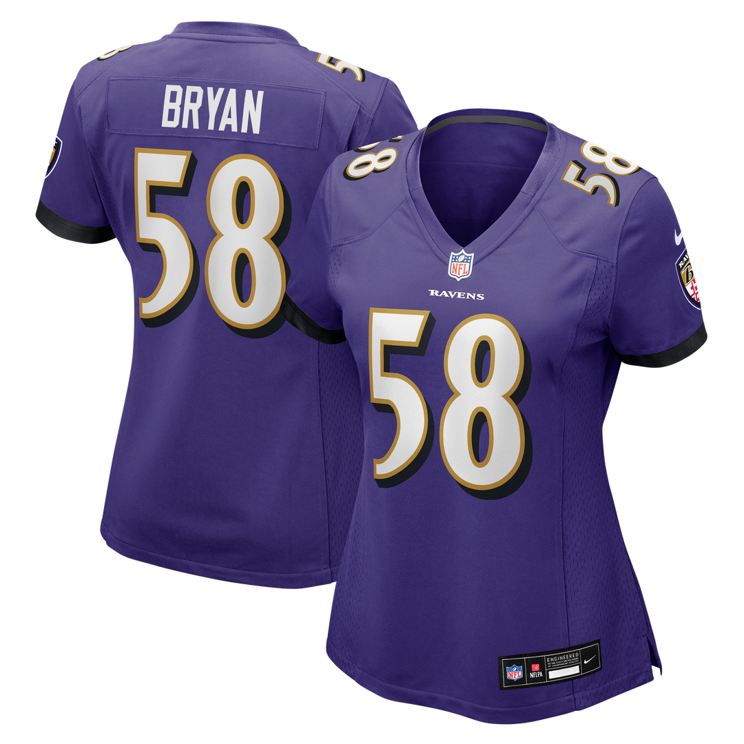 Taven Bryan Baltimore Ravens Nike Women's Team Game Official Jersey -  Purple
