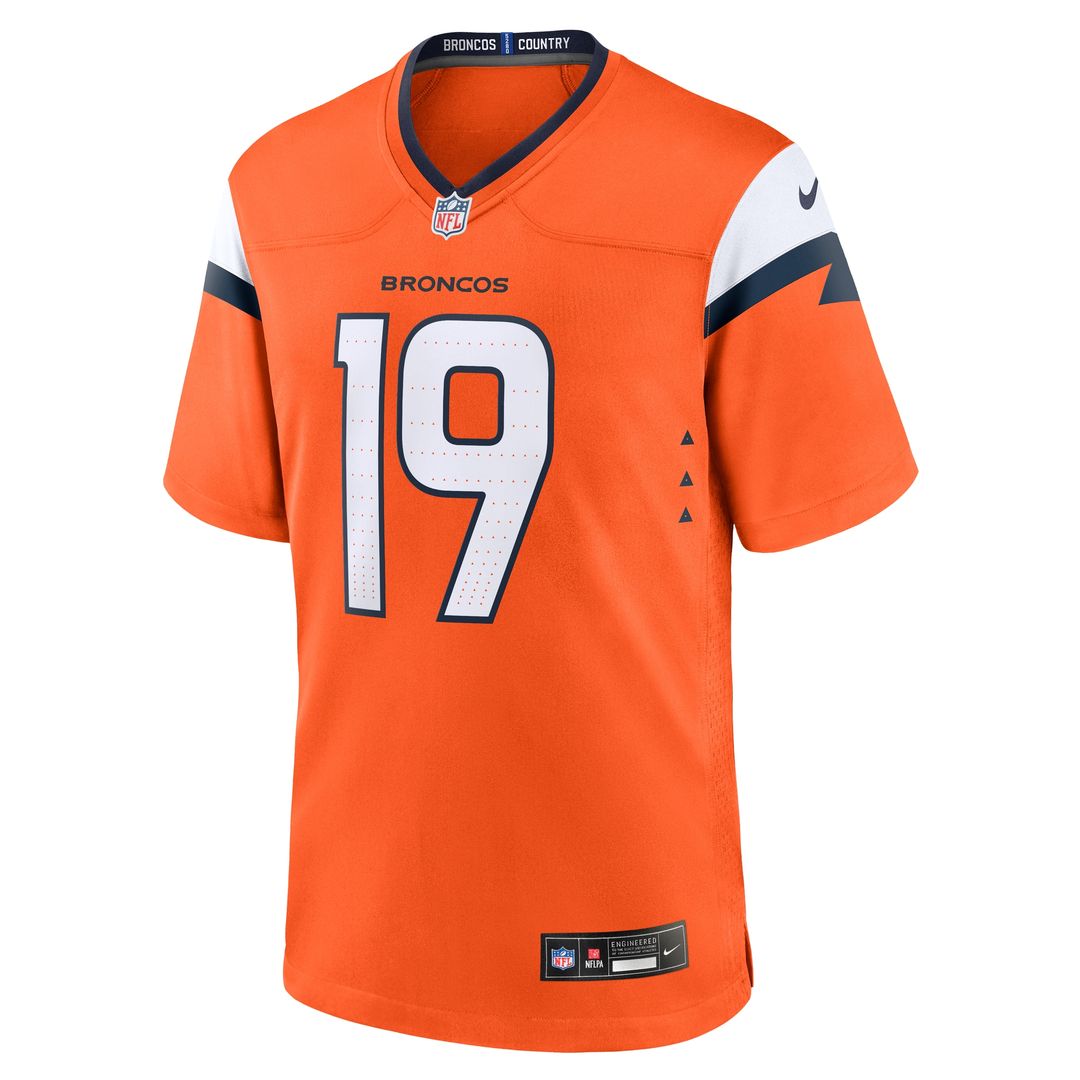 Marvin Mims Jr Denver Broncos Nike Team Game Official Jersey -  Orange