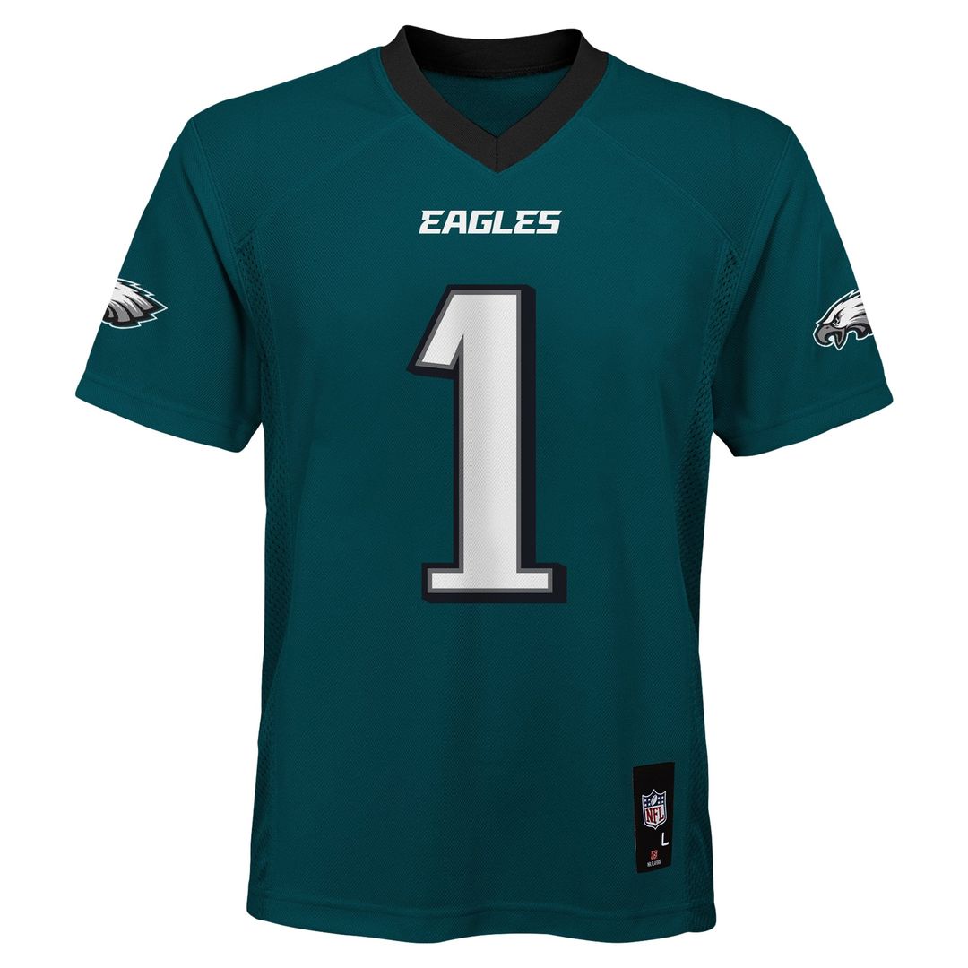 Jalen Hurts Philadelphia Eagles Youth Player Replica Jersey - Midnight Green
