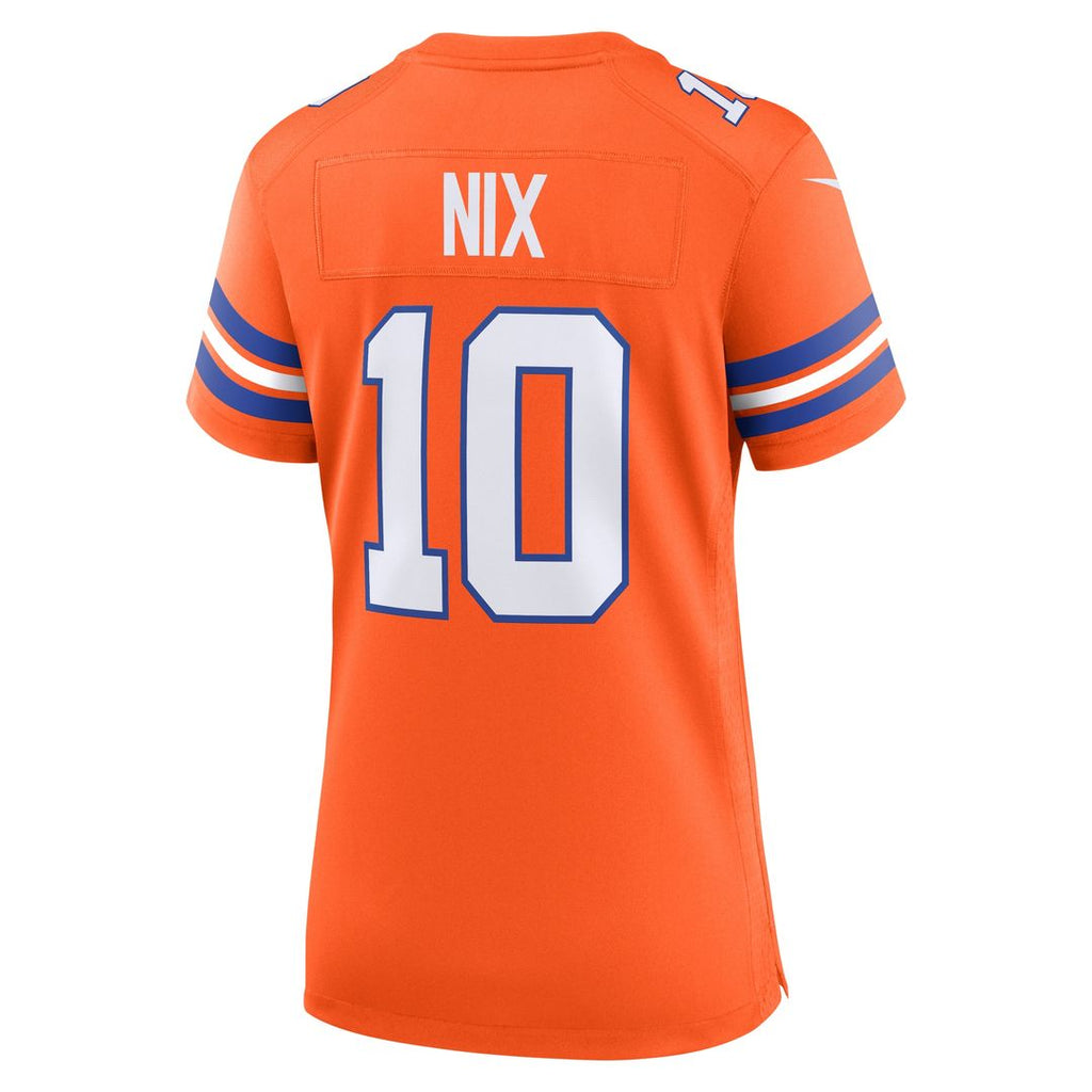 Bo Nix Denver Broncos Nike Women's Mile High Collection 1977 Throwback Player Game Official Jersey - Orange