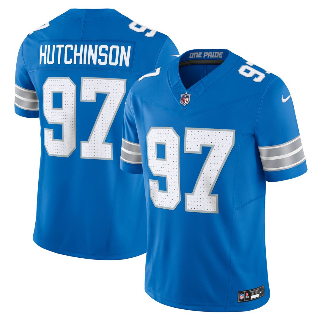 Aidan Hutchinson Detroit Lions Nike Team Vapor F.U.S.E. Limited Official Jersey - Blue