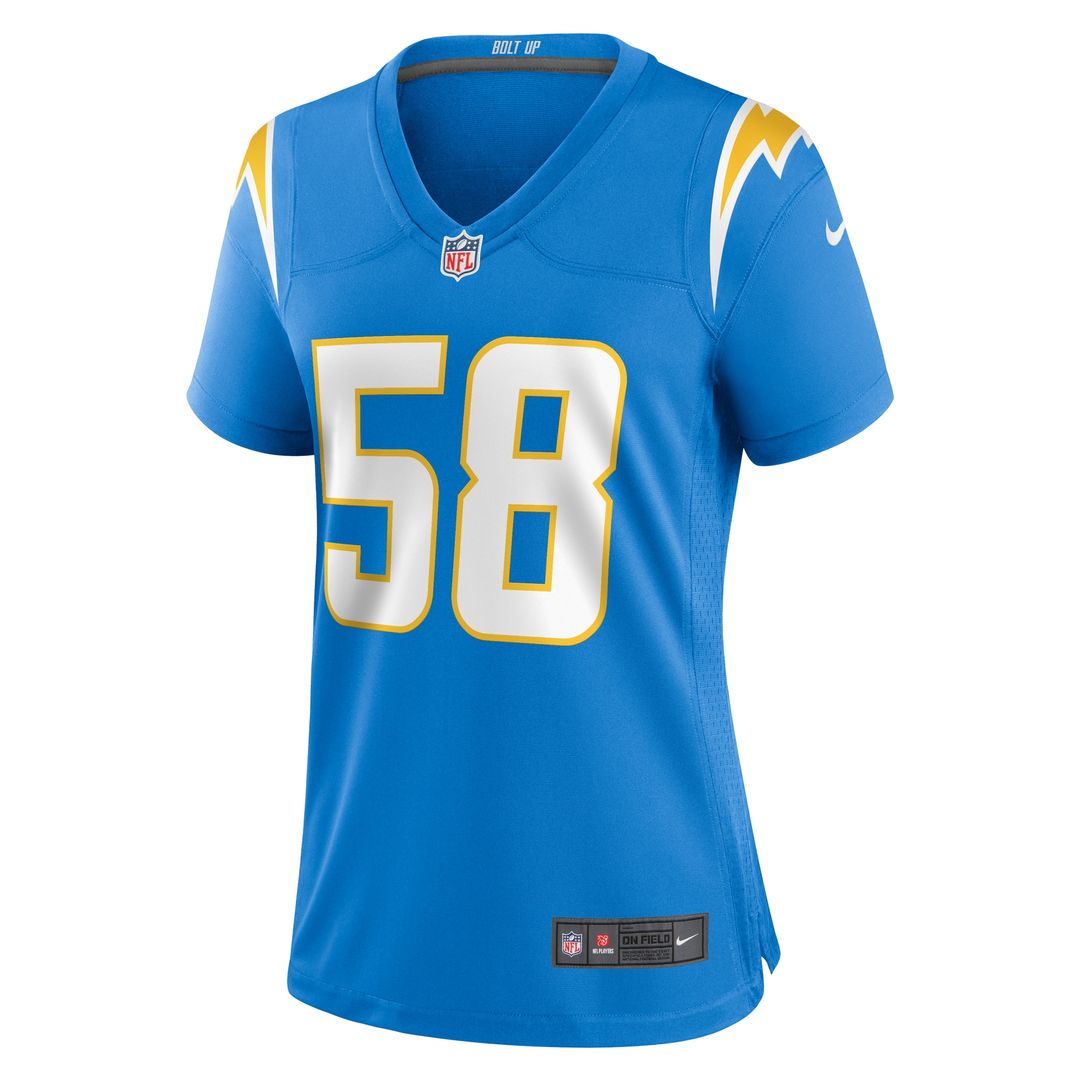Tae Crowder Los Angeles Chargers Nike Women's Team Game Official Jersey - Powder Blue