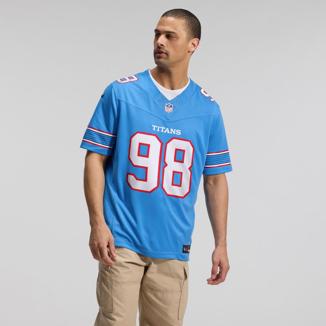 Jeffery Simmons Tennessee Titans Nike Vapor F.U.S.E. Sewn Down Limited Official Jersey - Light Blue