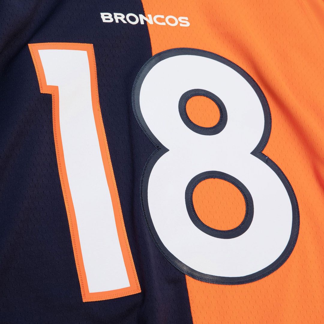 Peyton Manning Denver Broncos Mitchell & Ness 2015 Split Legacy Replica Official Jersey - Navy/Orange