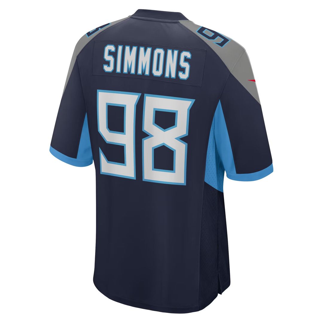 Jeffery Simmons Tennessee Titans Nike Youth Game Official Jersey - Navy