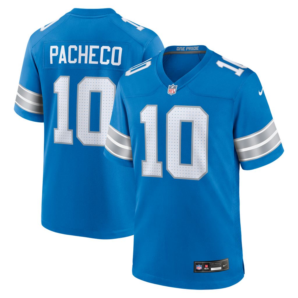 Isiah Pacheco Detroit Lions Nike Team Game Official Jersey -  Blue