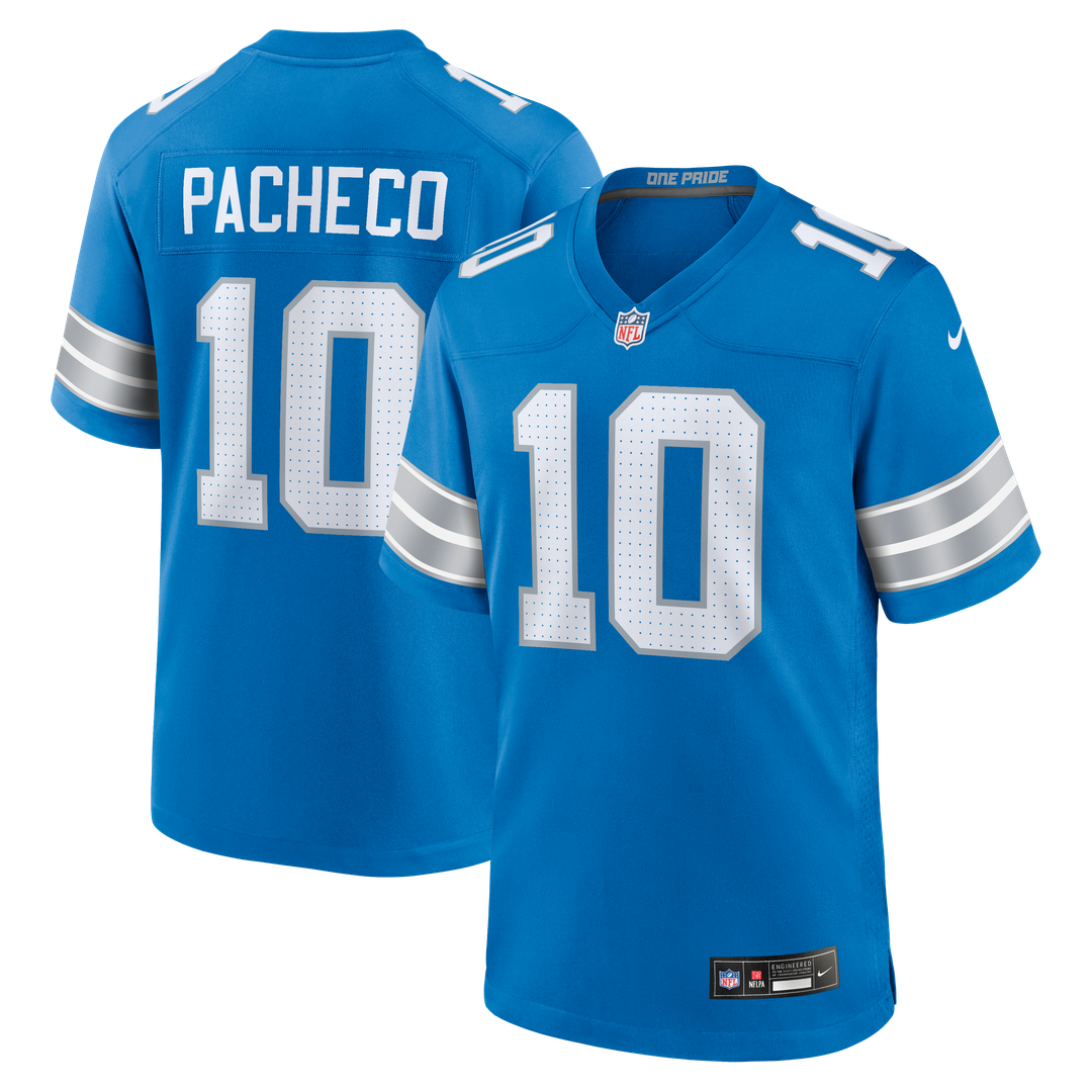 Isiah Pacheco Detroit Lions Nike Team Game Official Jersey -  Blue