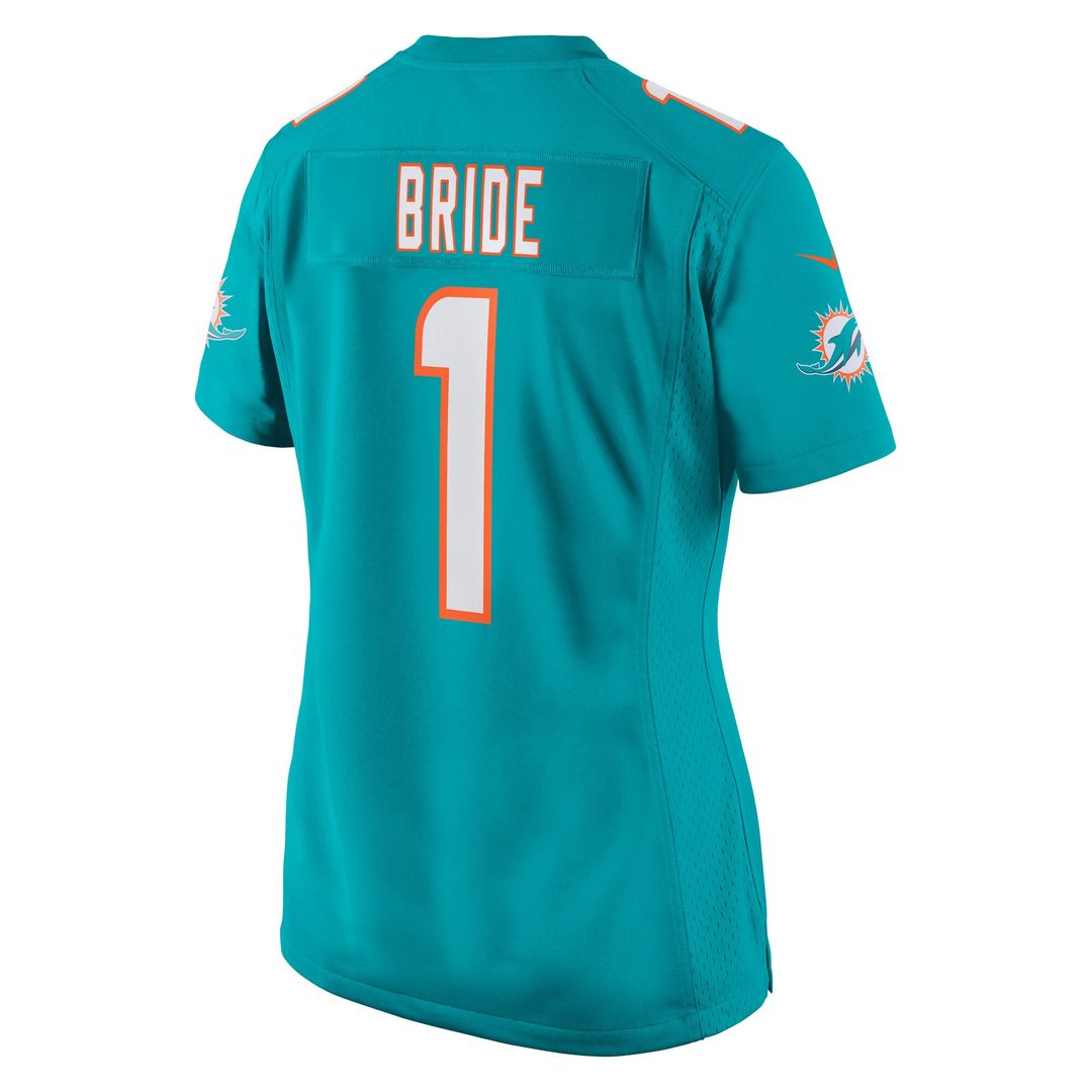 Number 1 Bride Miami Dolphins Nike Women's Game Official Jersey - Aqua