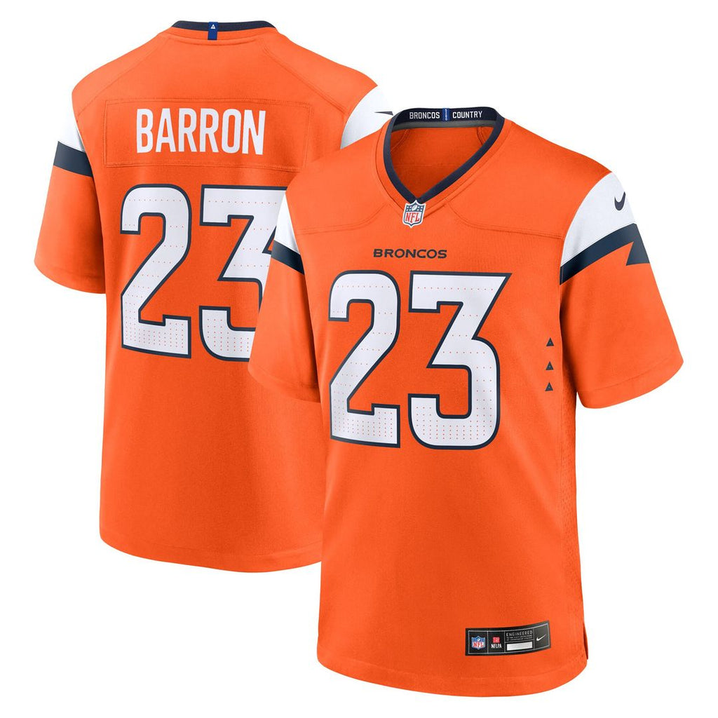 Jahdae Barron Denver Broncos Nike Game Player Official Jersey - Orange