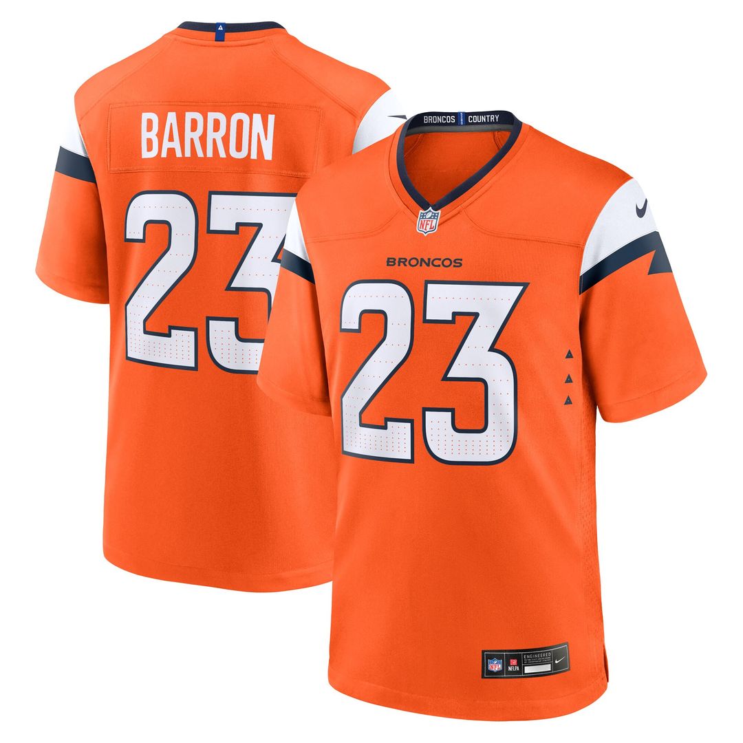 Jahdae Barron Denver Broncos Nike Game Player Official Jersey - Orange