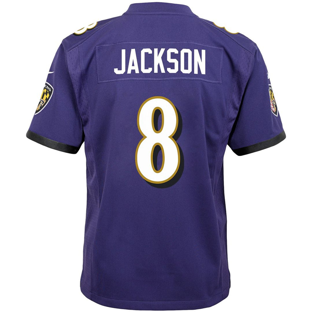 Lamar Jackson Baltimore Ravens Nike Youth Game Official Jersey - Purple