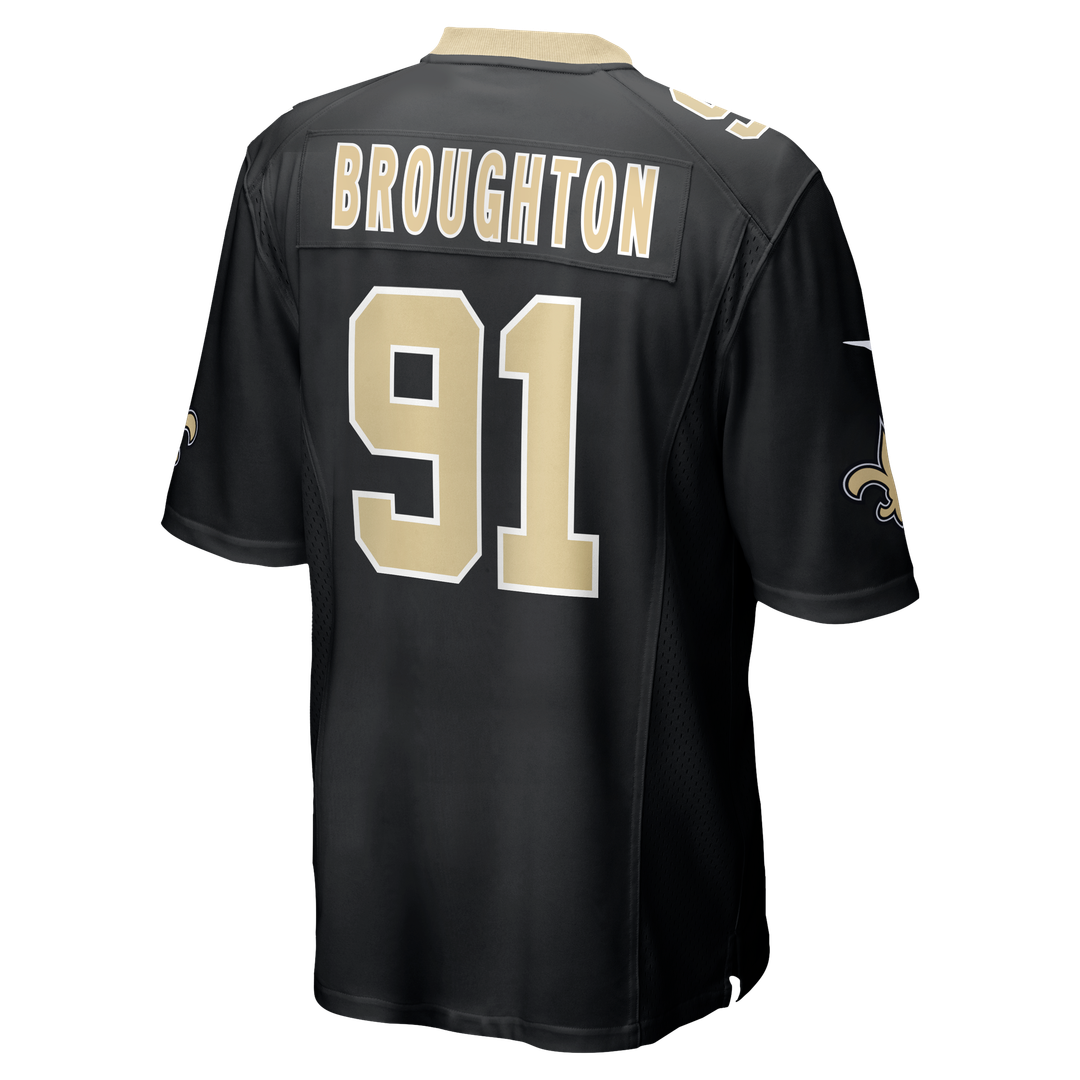 Vernon Broughton New Orleans Saints Nike Team Game Official Jersey -  Black