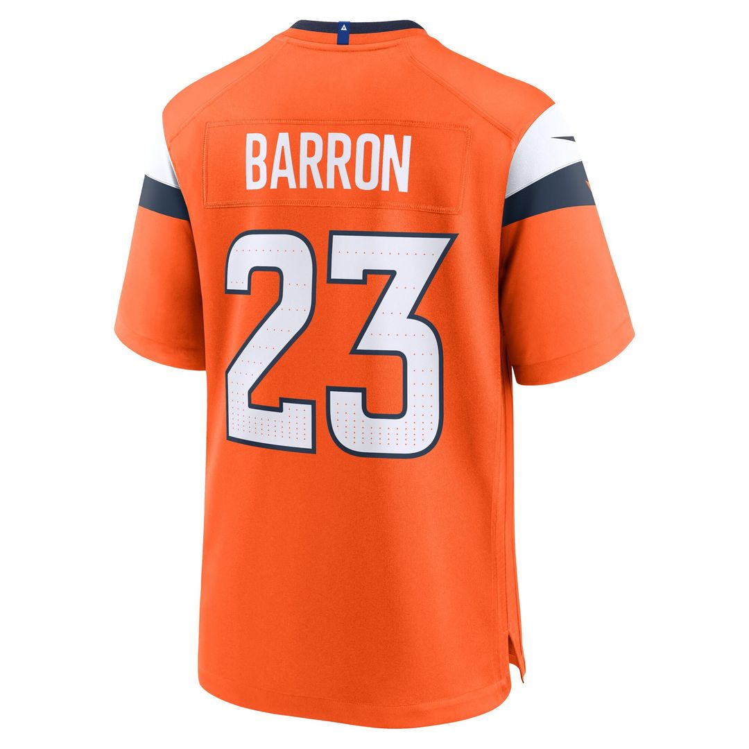 Jahdae Barron Denver Broncos Nike Game Player Official Jersey - Orange