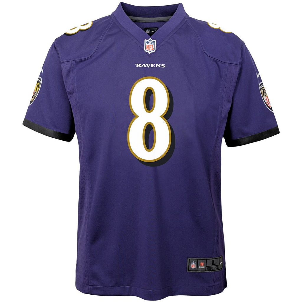 Lamar Jackson Baltimore Ravens Nike Youth Game Official Jersey - Purple