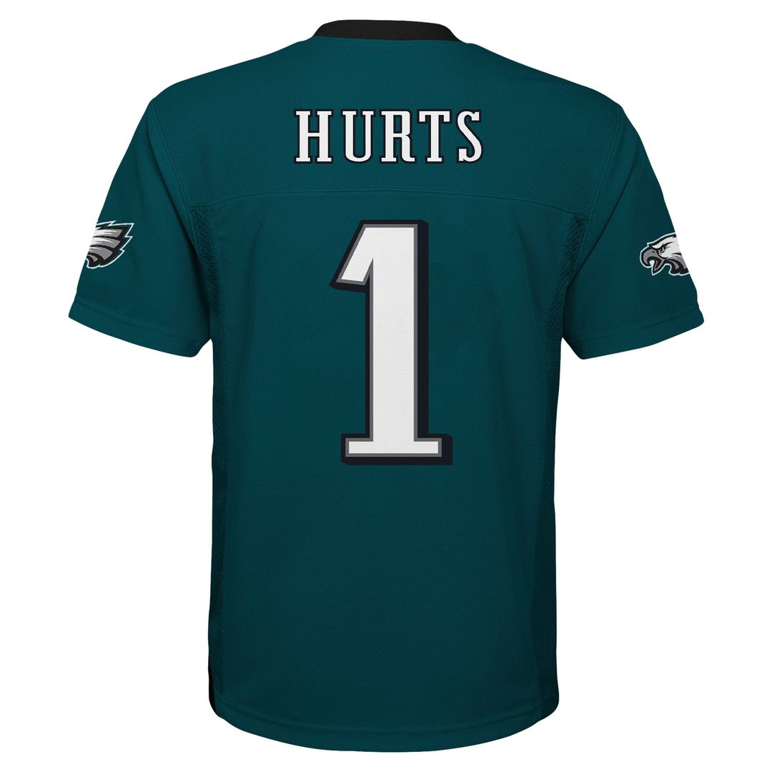 Jalen Hurts Philadelphia Eagles Youth Player Replica Jersey - Midnight Green