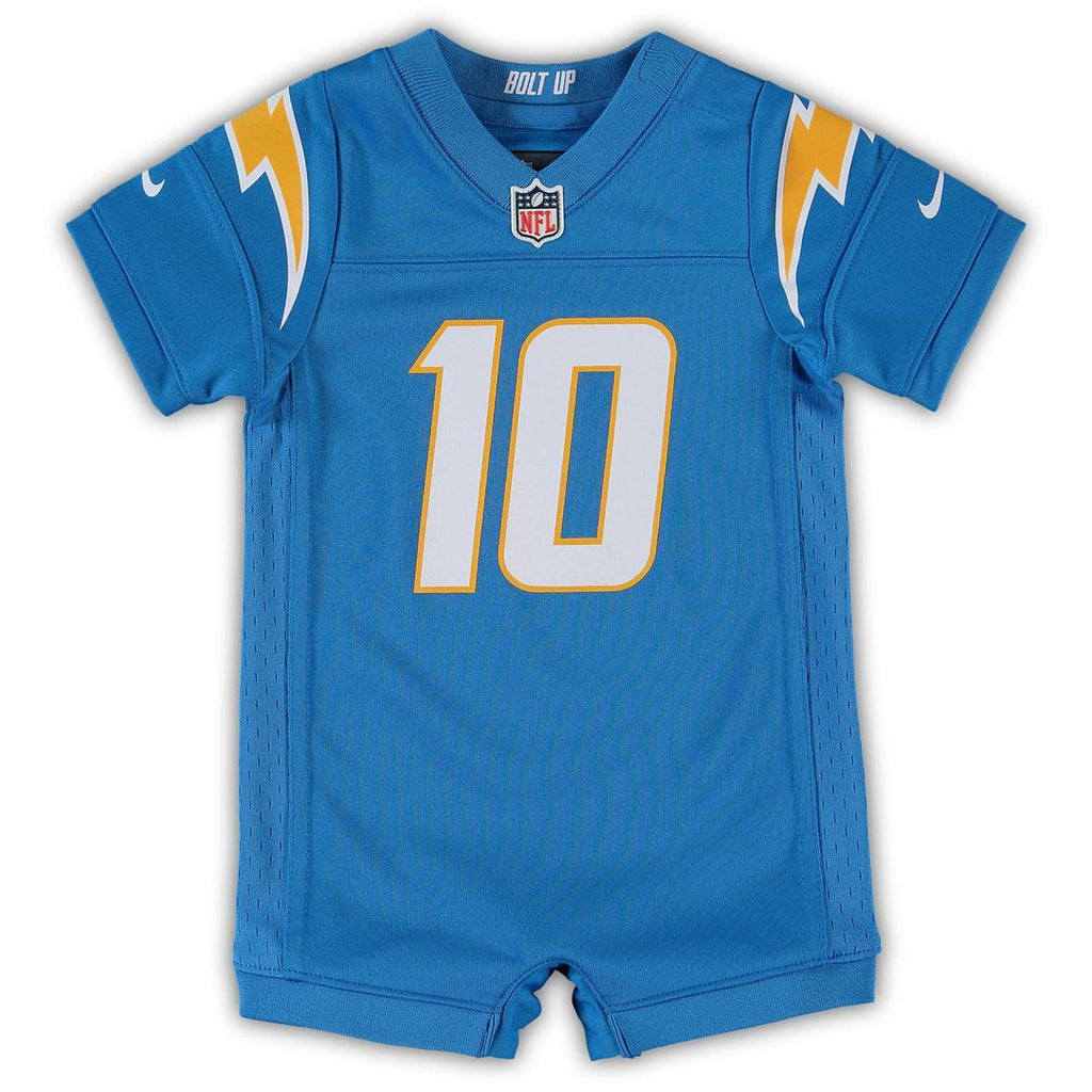 Justin Herbert Los Angeles Chargers Nike Infant Game Romper Official Jersey - Powder Blue