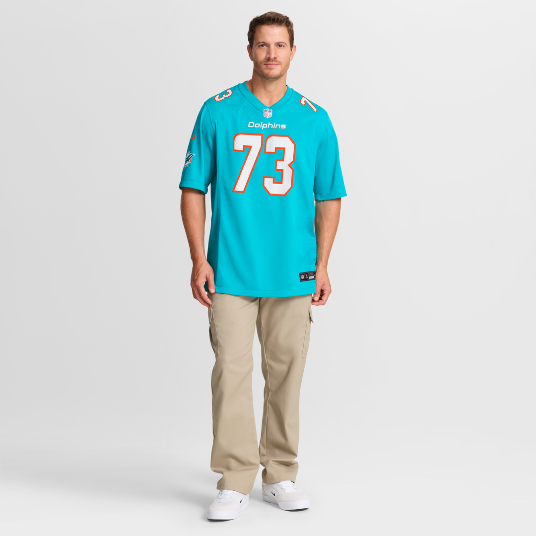 Austin Jackson Miami Dolphins Nike Game Official Jersey - Aqua