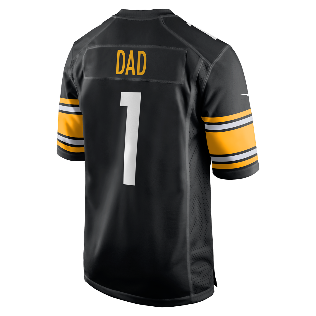 Number 1 Dad Pittsburgh Steelers Nike Game Official Jersey - Black