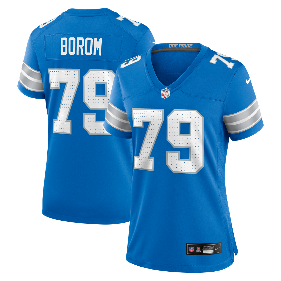 Larry Borom Detroit Lions Nike Women's Team Game Official Jersey -  Blue