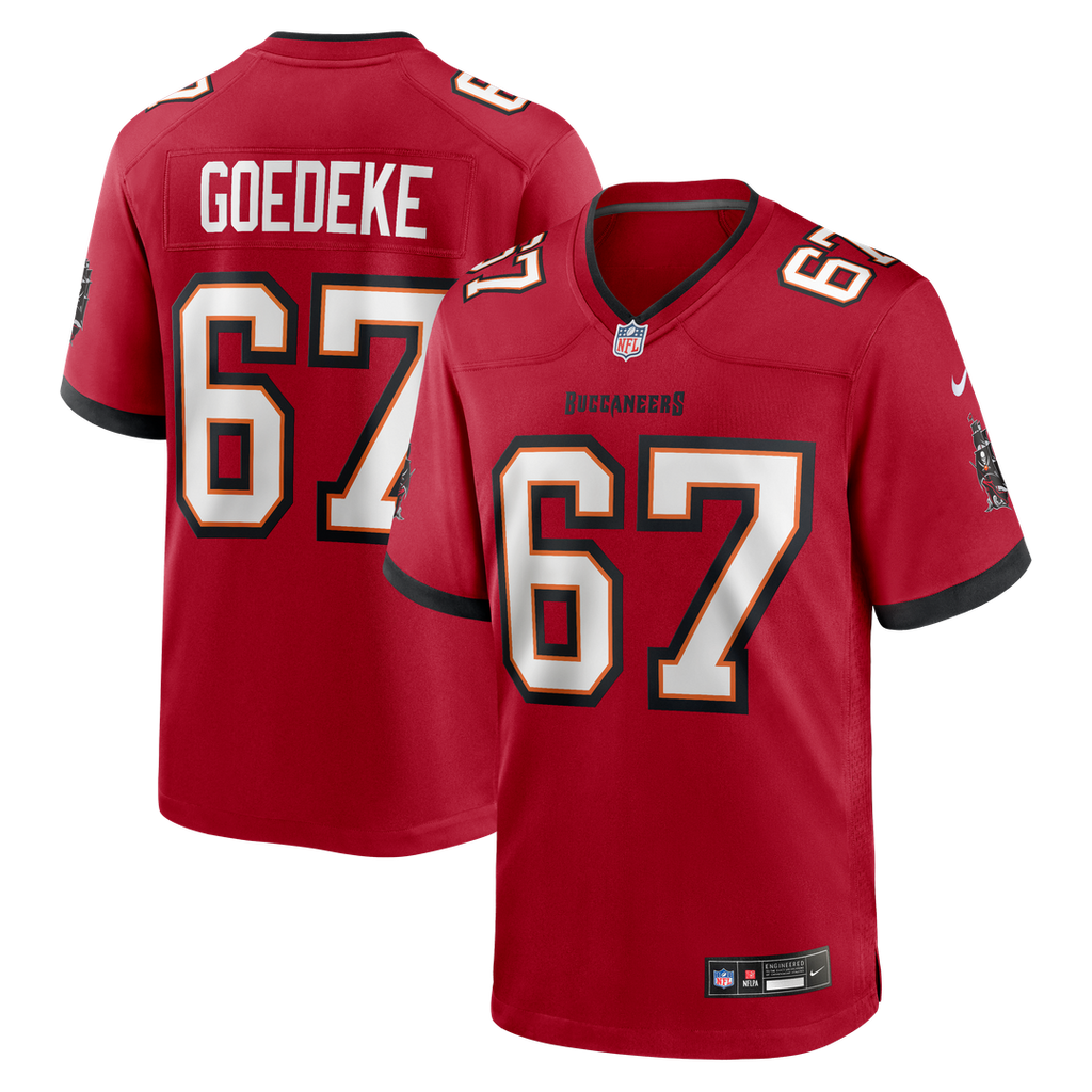 Luke Goedeke Tampa Bay Buccaneers Nike Game Player Official Jersey - Red