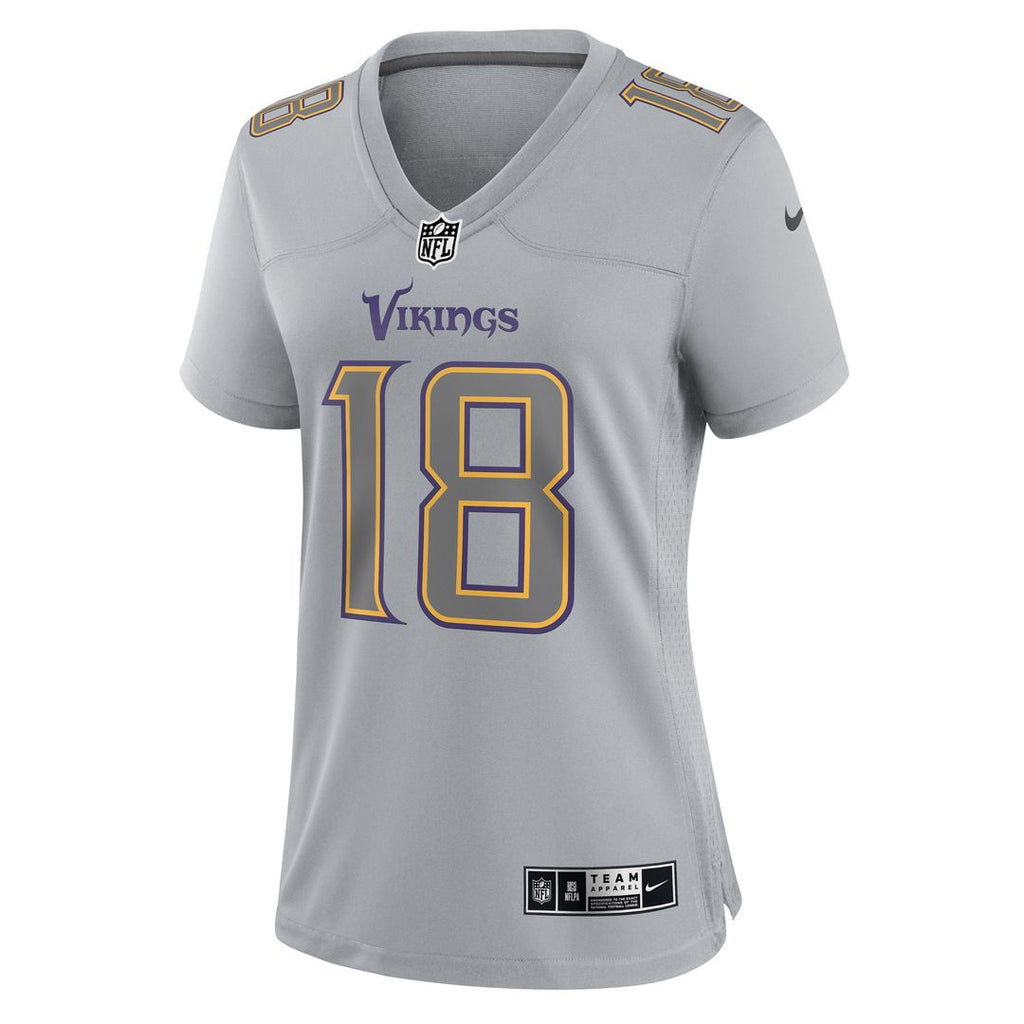 Justin Jefferson Minnesota Vikings Nike Women's Atmosphere Fashion Game Official Jersey - Gray