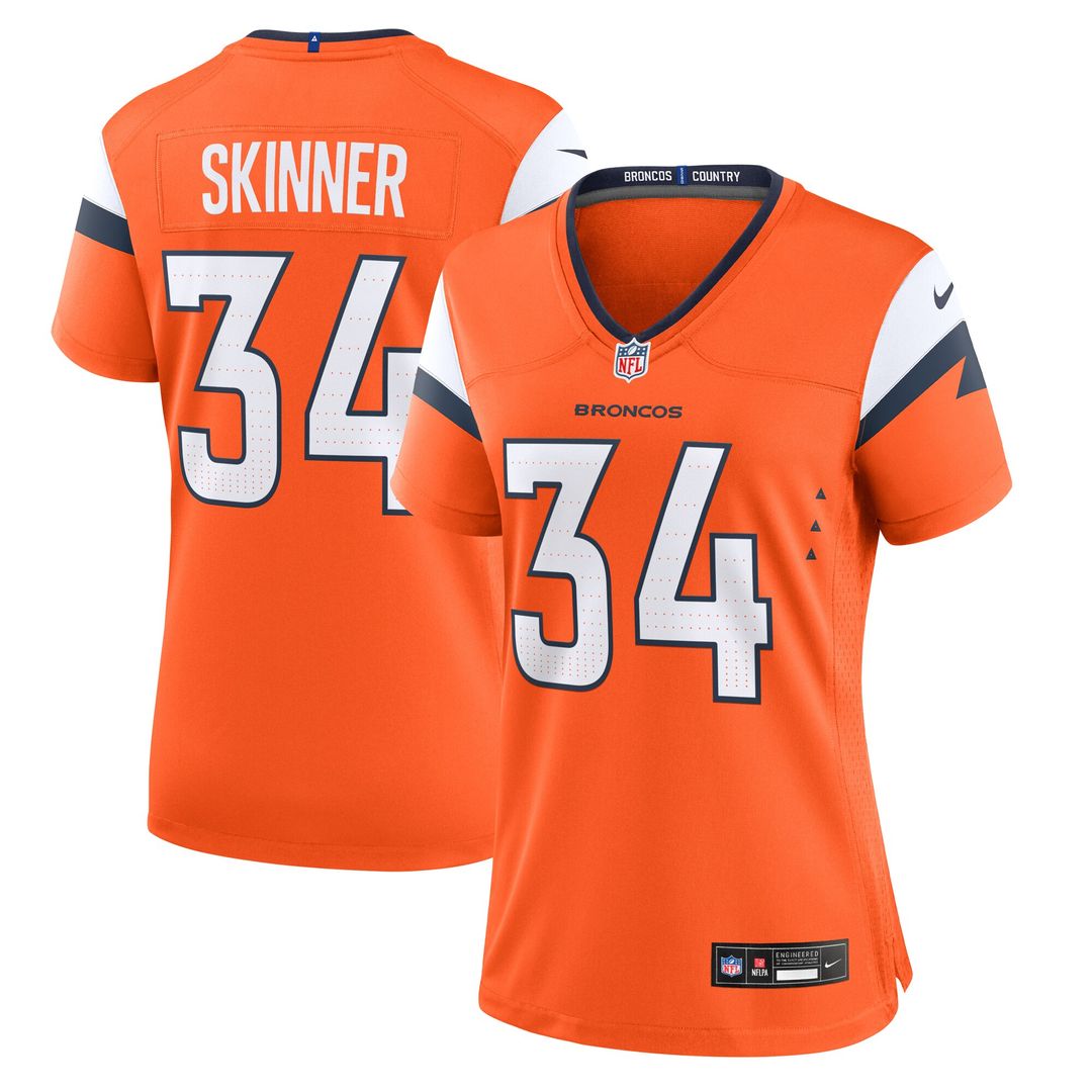 JL Skinner Denver Broncos Nike Women's Team Game Jersey - Orange