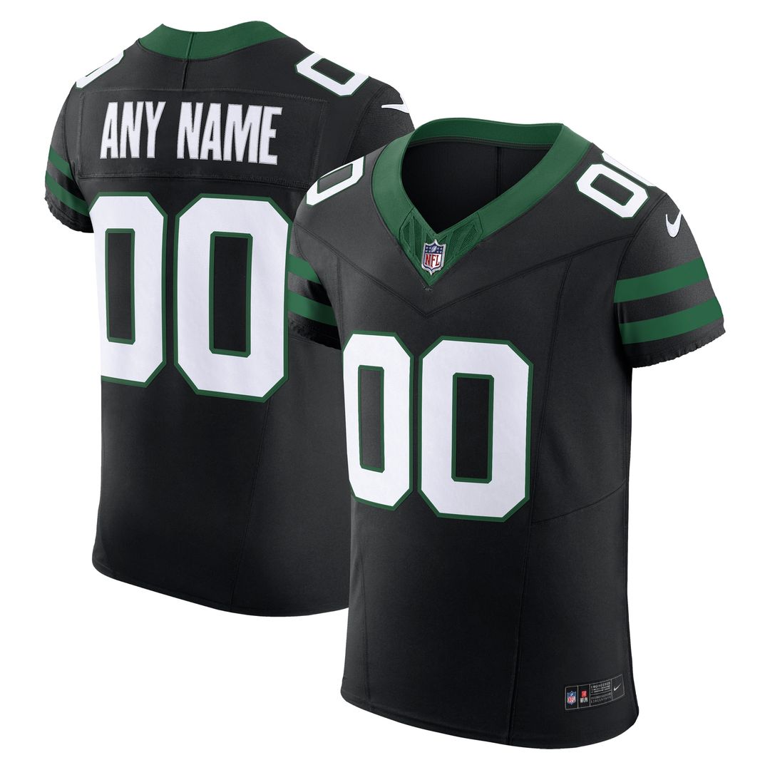 New York Jets Nike Alternate Vapor F.U.S.E. Elite Custom Official Jersey - Legacy Black