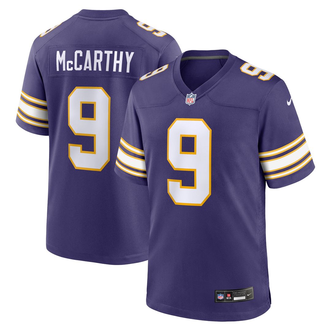 J.J. McCarthy Minnesota Vikings Nike 2nd Alternate Player Game Jersey - Purple