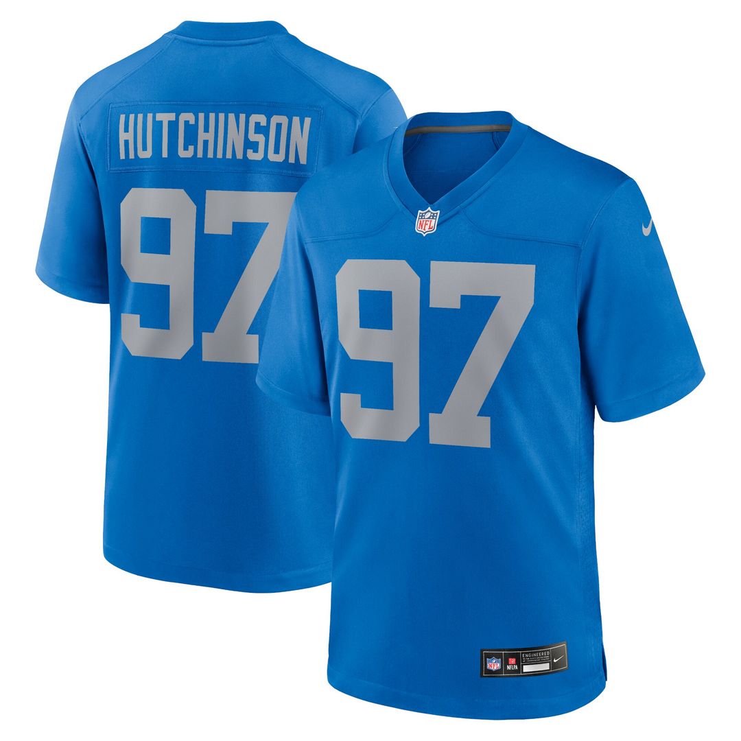 Aidan Hutchinson Detroit Lions Nike Alternate Game Official Jersey -  Blue