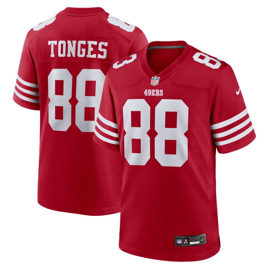 Jake Tonges San Francisco 49ers Nike Team Game Official Jersey -  Scarlet