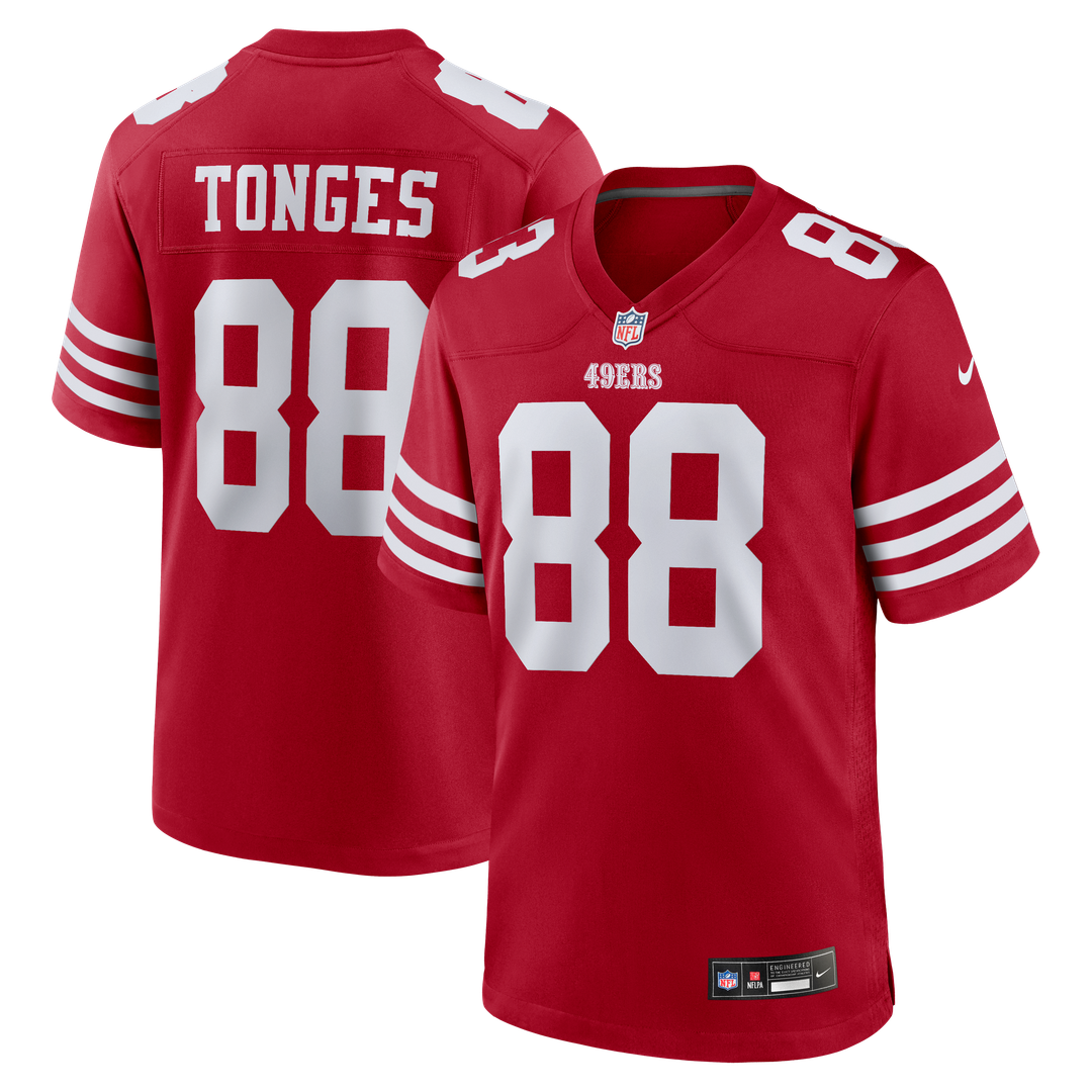 Jake Tonges San Francisco 49ers Nike Team Game Official Jersey -  Scarlet