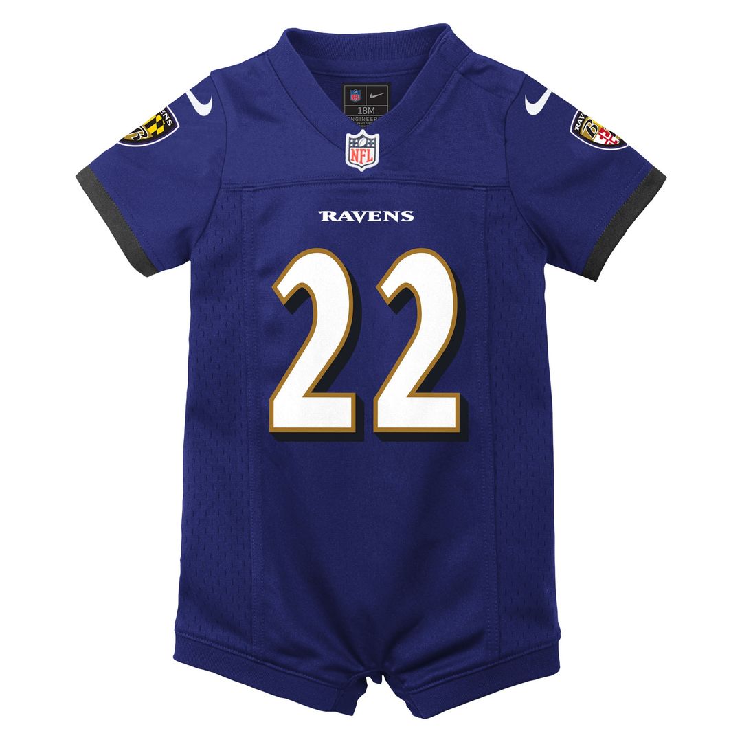 Derrick Henry Baltimore Ravens Nike Newborn & Infant Game Romper Official Jersey - Purple