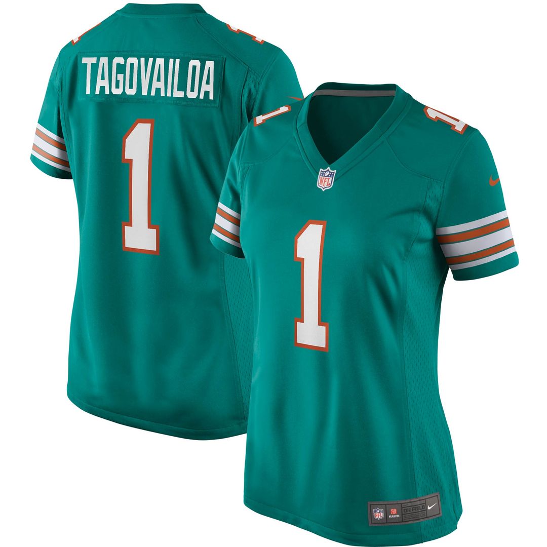 Tua Tagovailoa Miami Dolphins Nike Women's Alternate Game Official Jersey - Aqua